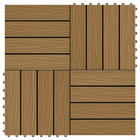 Piastrella Decking in WPC 11 pz 30x30 cm 1 sqm Colore Teak cod mxl 41155