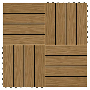 Piastrella Decking in WPC 11 pz 30x30 cm 1 sqm Colore Teak cod mxl 41155