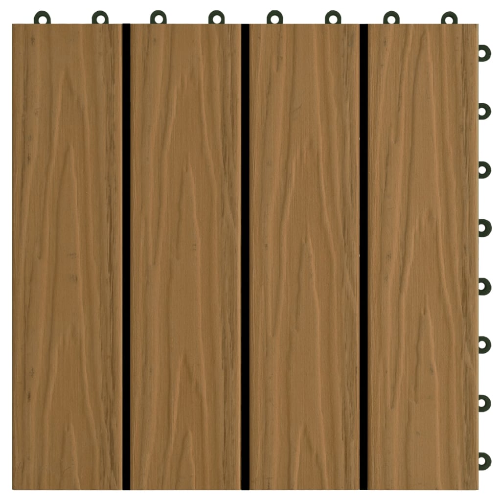 Piastrelle Decking 11pz Goffrature WPC 30x30 cm 1 mq Color Teak 45037
