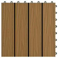 Piastrella per Decking 11 pcs Teak riciclato 30 x 30 cm WPC 42046682