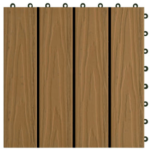 Piastrella per Decking 11 pcs Teak riciclato 30 x 30 cm WPC 42046682