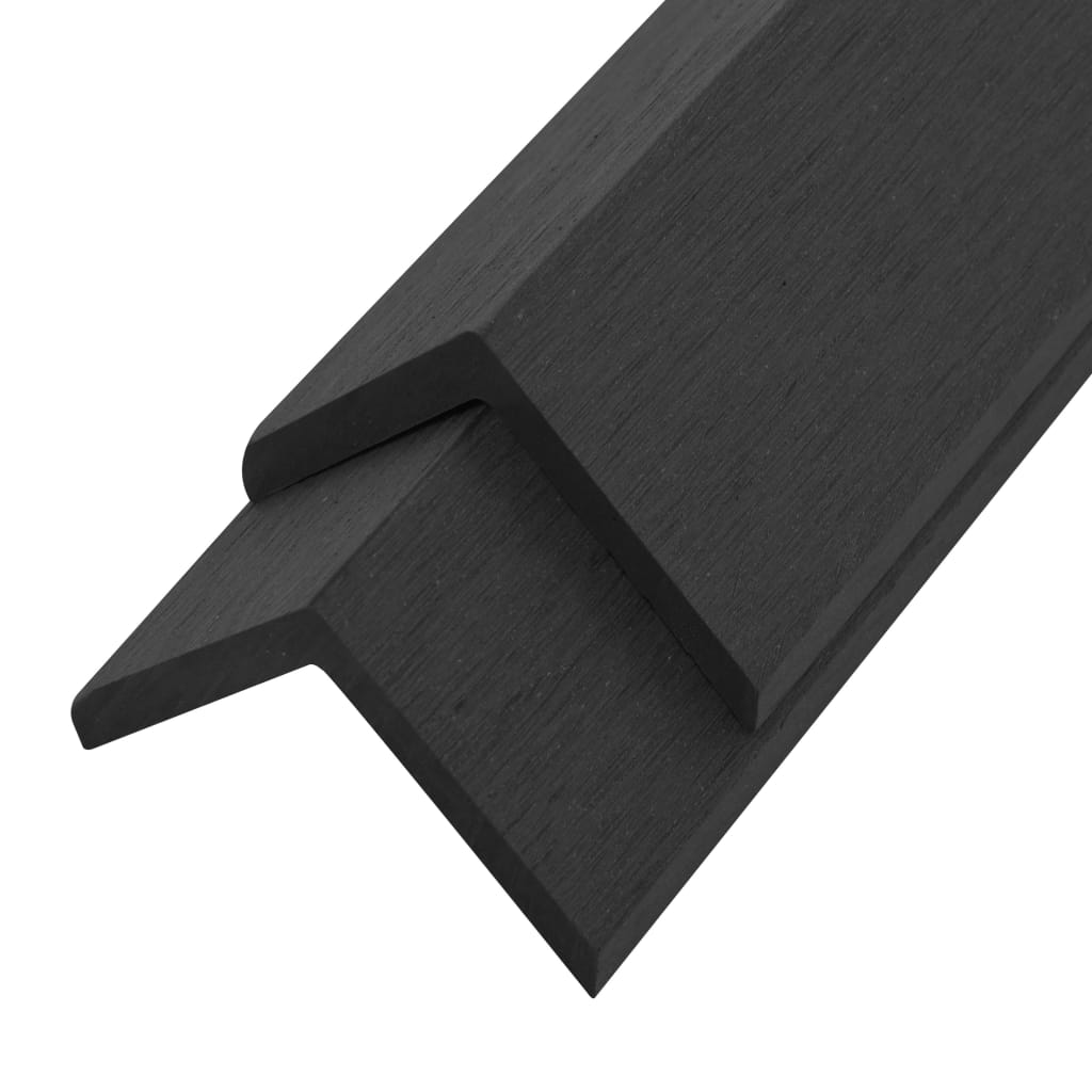 Profili Angolari per Bordi 5pz in WPC 170 cm Nero 45020