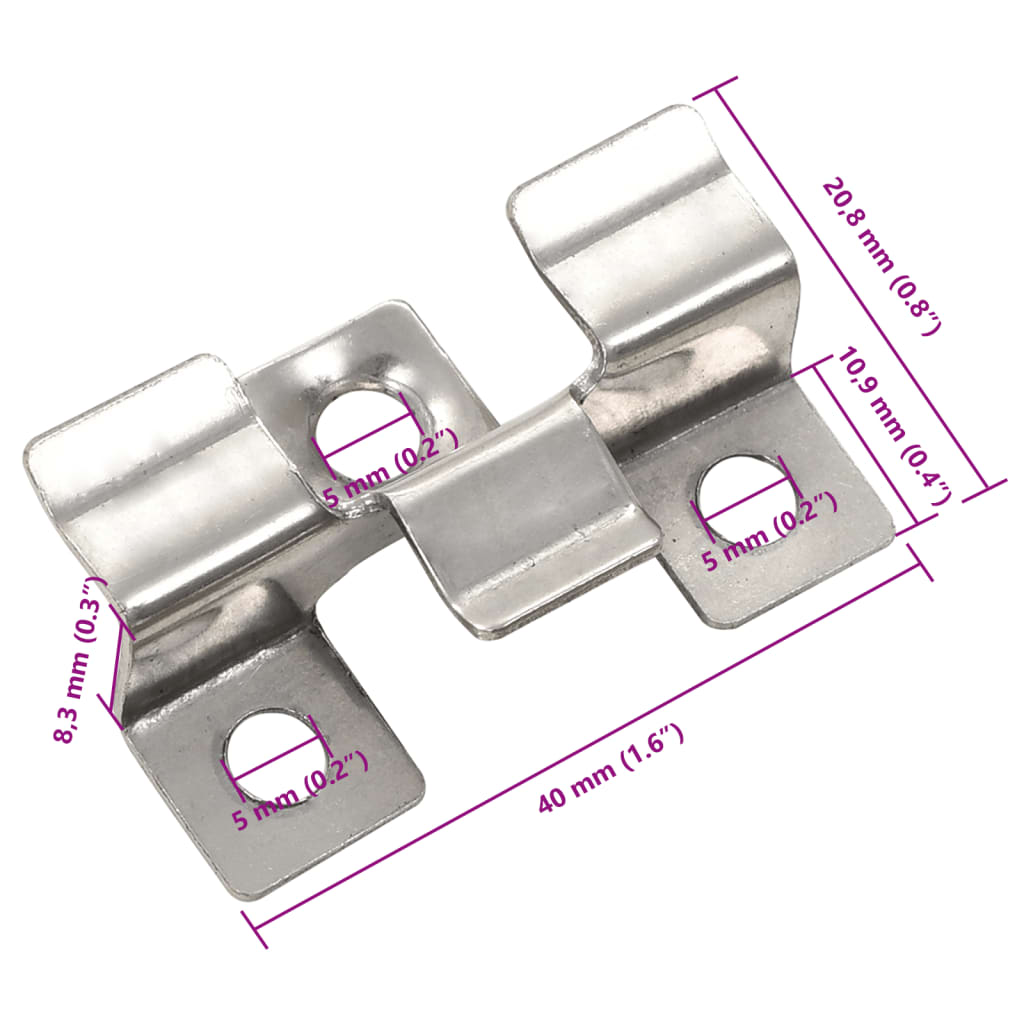 Clip per Decking 100 pz con 200 Viti in Acciaio Inossidabile 45063