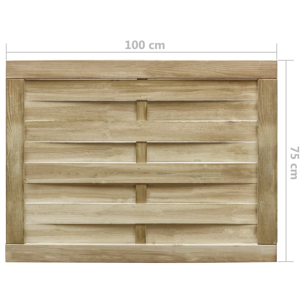 Cancello da Giardino in Legno Impregnato 100x75 cm Verde cod mxl 40251