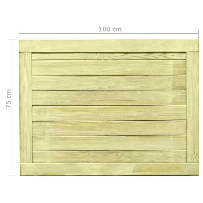Cancello da Giardino in Legno di Pino Impregnato 75x100 cm 45332