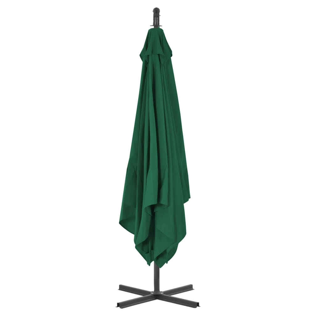 Ombrellone a Sbalzo con Palo in Acciaio 250x250 cm Verde 44877