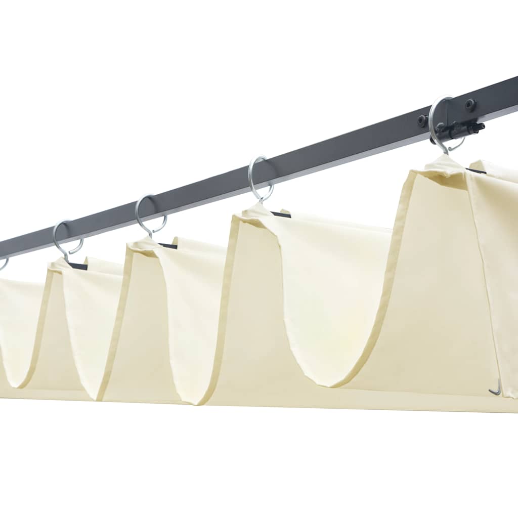 Gazebo con Tetto in Polyrattan 300x300x200cm Marrone e Crema