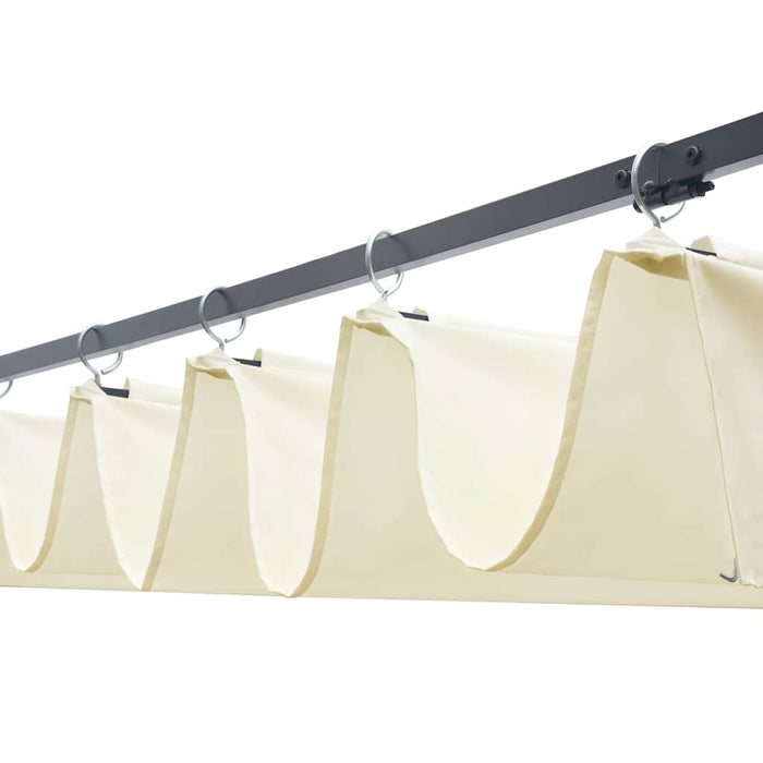 Gazebo con Tetto in Polyrattan 300x300x200cm Marrone e Crema