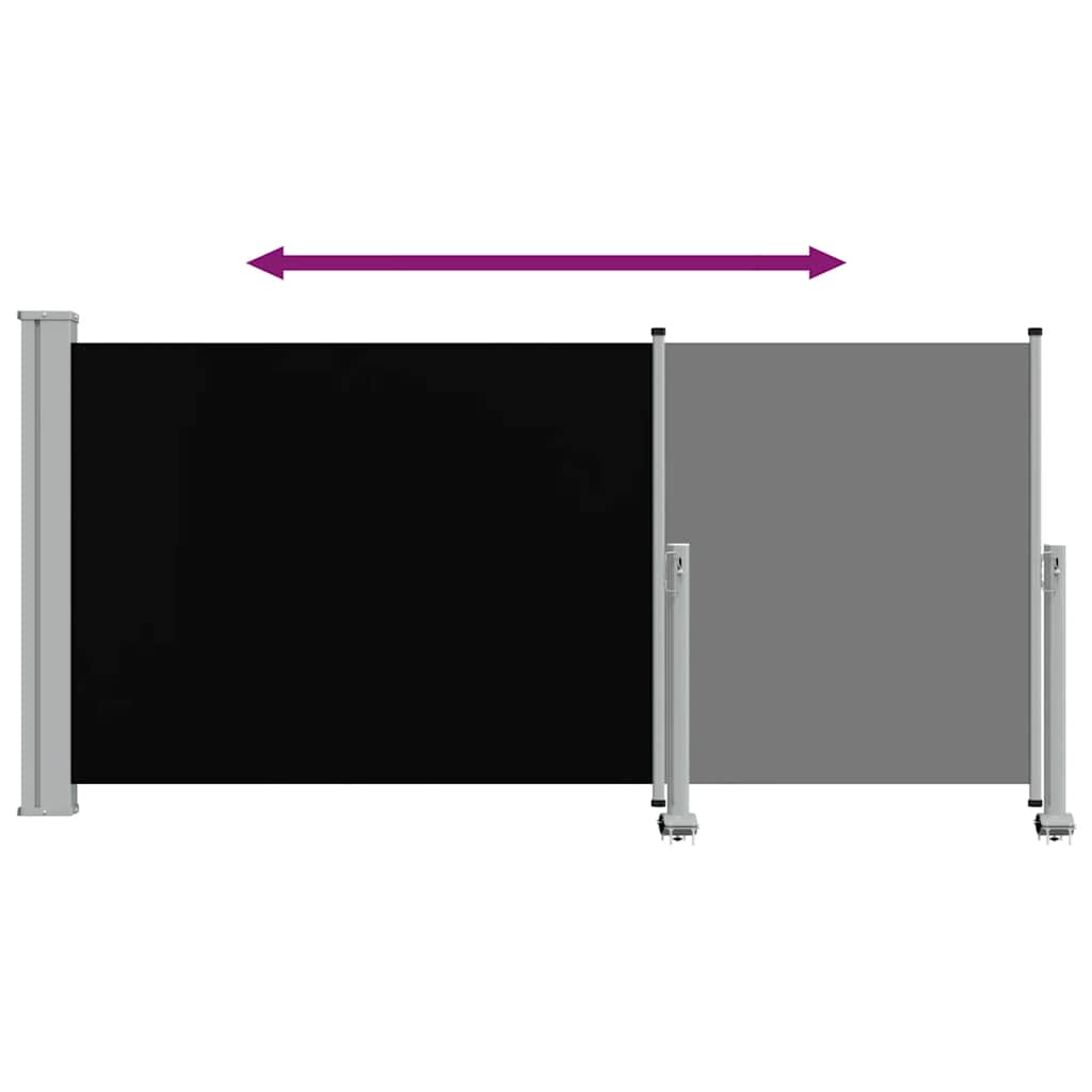 Tenda da Sole Laterale Retrattile 120 x 300 cm Nera 45187