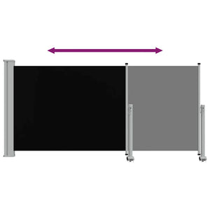 Tenda da Sole Laterale Retrattile 120 x 300 cm Nera 45187