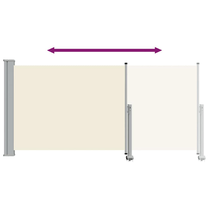 Tenda da Sole Laterale Retrattile 120 x 300 cm Crema 45188