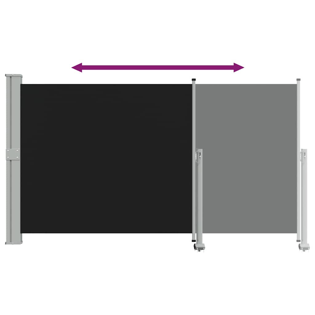 Tenda da Sole Laterale Retrattile 140 x 300 cm Nera 45190