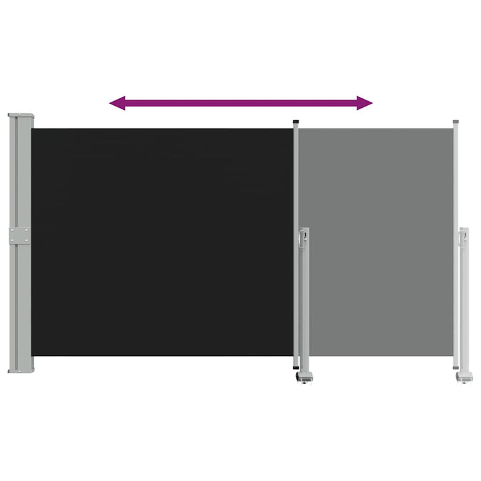 Tenda da Sole Laterale Retrattile 140 x 300 cm Nera 45190