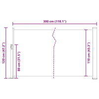 Tenda da Sole Laterale Retrattile 120 x 300 cm Blu 45361