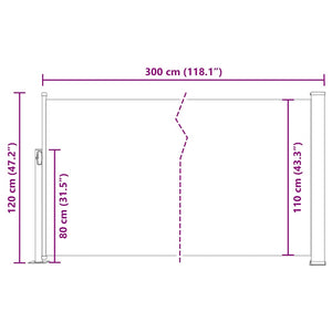 Tenda da Sole Laterale Retrattile 120 x 300 cm Blu 45361