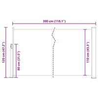 Tenda da Sole Laterale Retrattile 120 x 300 cm Rossa 45362