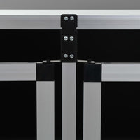 Gabbia per cani doppia porta 94 x 88 x 69 cm alluminio e MDF nero 02_0000064