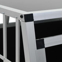 Gabbia per cani doppia porta 94 x 88 x 69 cm alluminio e MDF nero 02_0000064