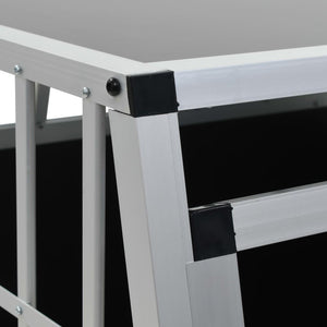 Gabbia per cani doppia porta 94 x 88 x 69 cm alluminio e MDF nero 02_0000064