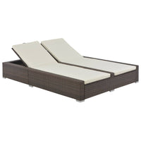 Lettino Prendisole Doppio in Polyrattan Marrone cod mxl 59419