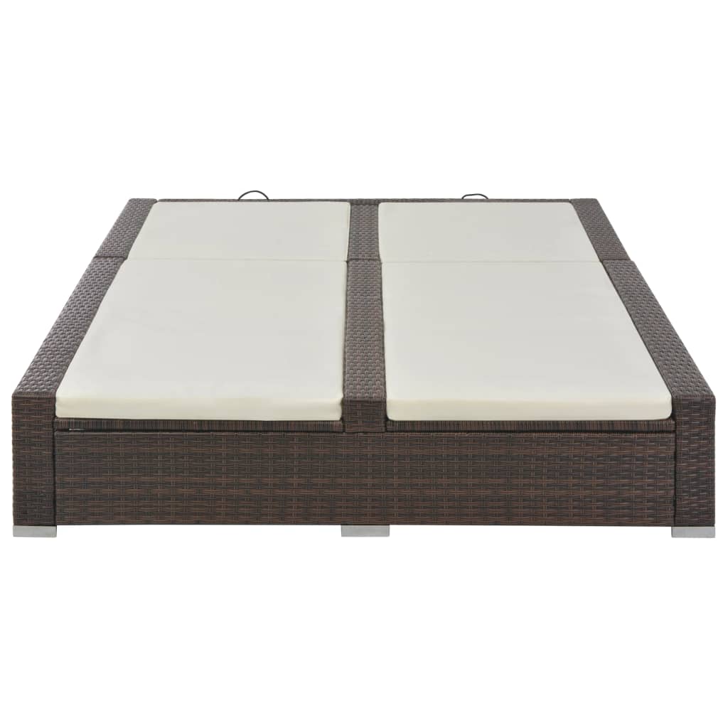Lettino Prendisole Doppio in Polyrattan Marrone cod mxl 59419