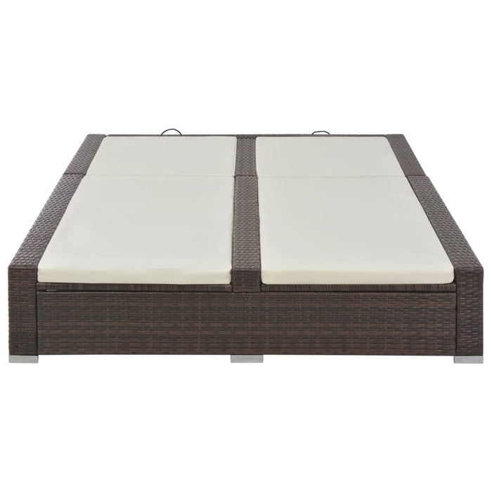 Lettino Prendisole Doppio in Polyrattan Marrone cod mxl 59419