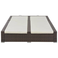Lettino Prendisole Doppio in Polyrattan Marrone 44751