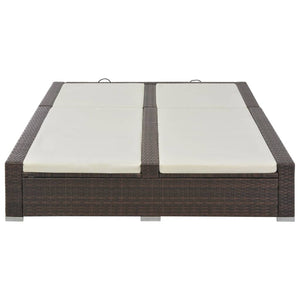 Lettino Prendisole Doppio in Polyrattan Marrone 44751