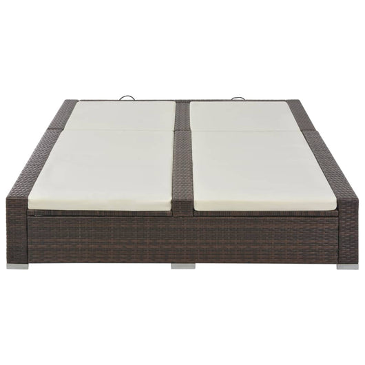 Lettino Prendisole Doppio in Polyrattan Marrone 44751