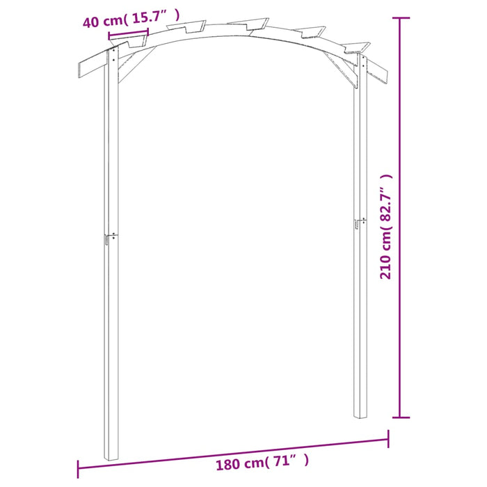 Pergola da Giardino Legno di Pino Impregnato 180x210x40 cm 44925