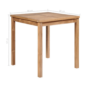 Tavolo da Giardino 80x80x77 cm in Legno Massello di Teak 44996