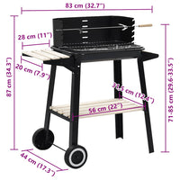 Barbecue Mobile a Carbonella con Ruote 45367