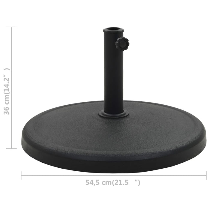 Base per Parasole Rotonda in Poliresina 19 kg Nera 45197