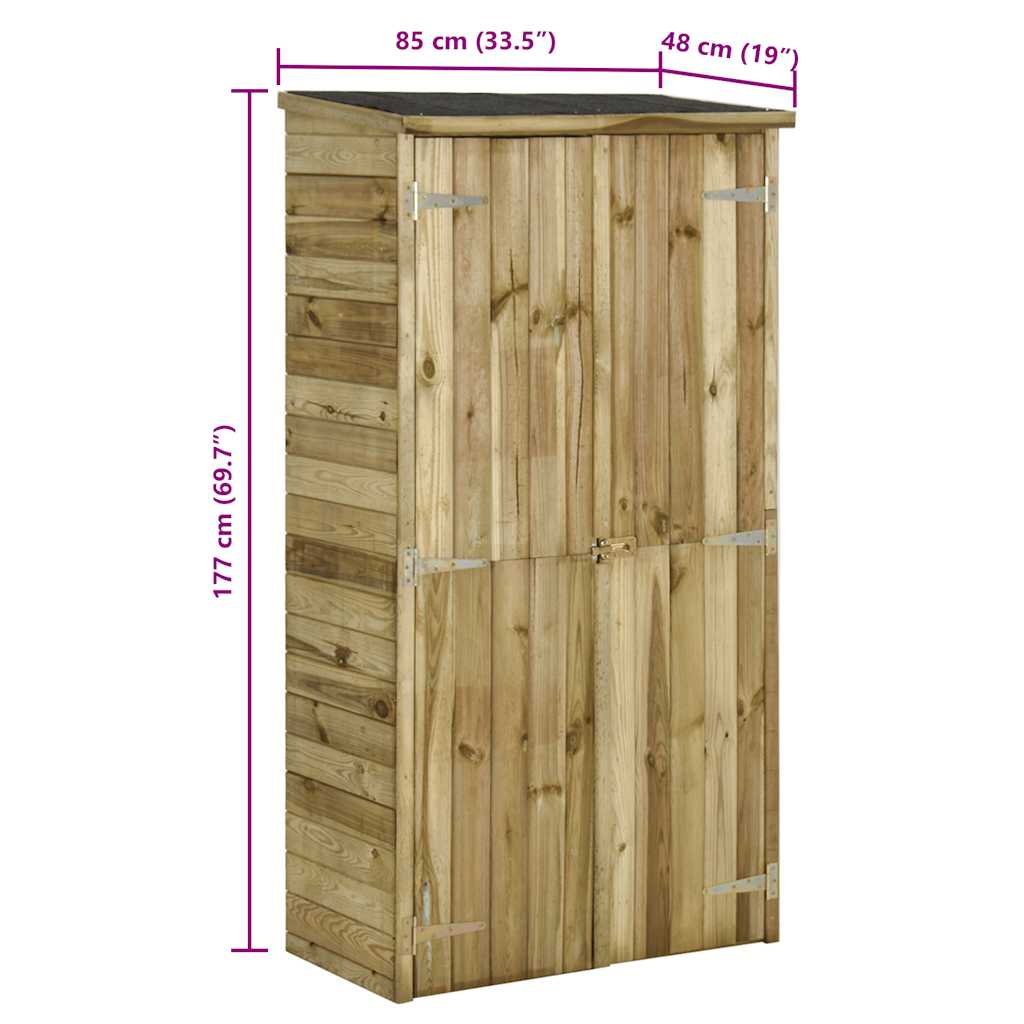 Capanno per Attrezzi in Legno di Pino 85x48x177 cm 45138