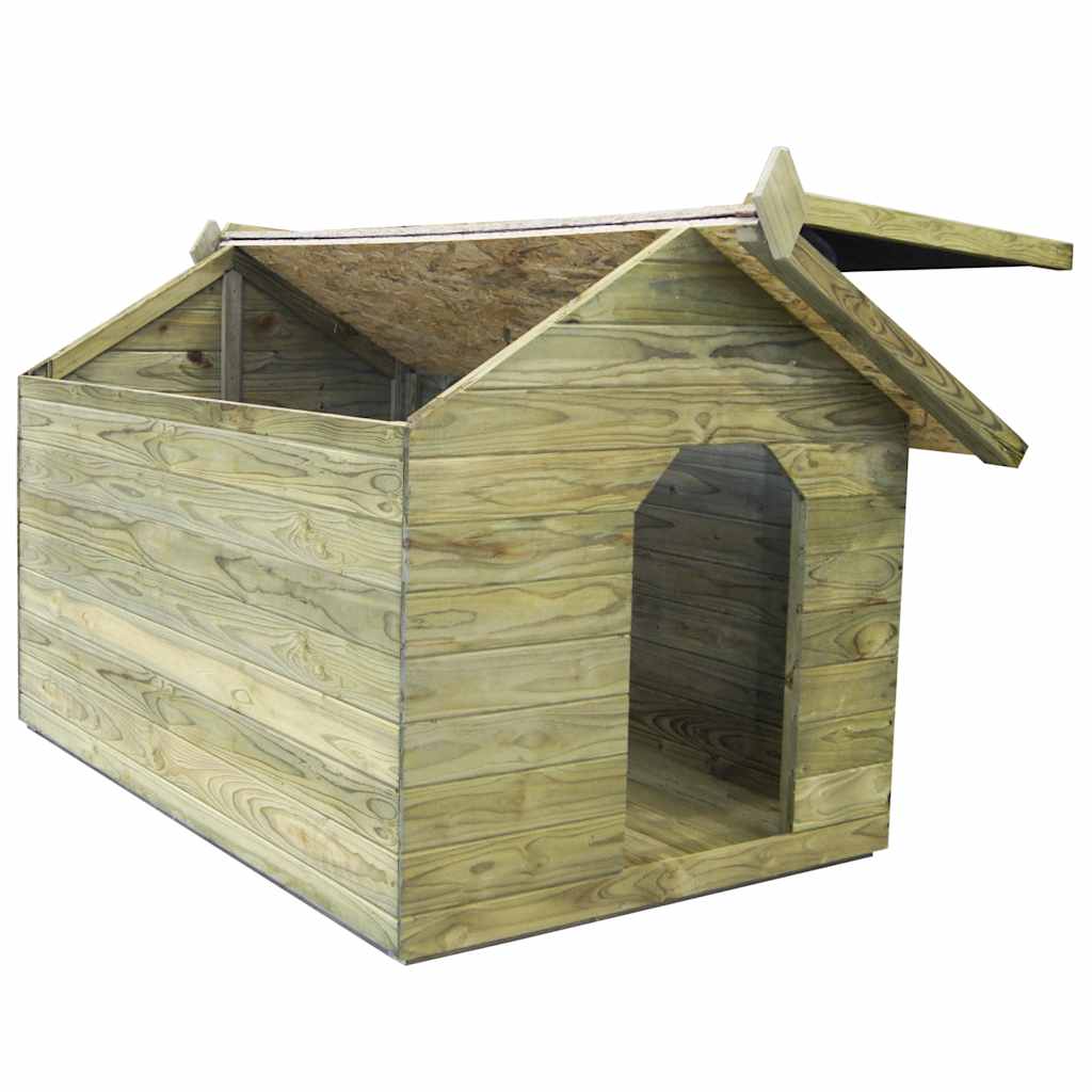 Cuccia per Cane da Esterno con Tetto Apribile Pino Impregnato 45152