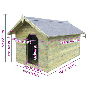 Cuccia per Cane da Esterno con Tetto Apribile Pino Impregnato 45152