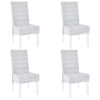 Sedie da Pranzo 4 pz Marrone Scuro in Rattan Kubu e Mango cod mxl 9294