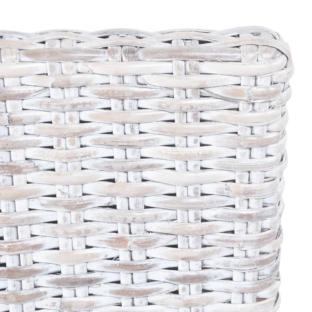 Sedie da Pranzo 4 pz Bianco in Rattan Kubu e Mango 275465