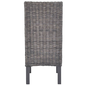 Sedie da Pranzo 4 pz Marroni in Rattan Kubu e Legno di Mango 275467