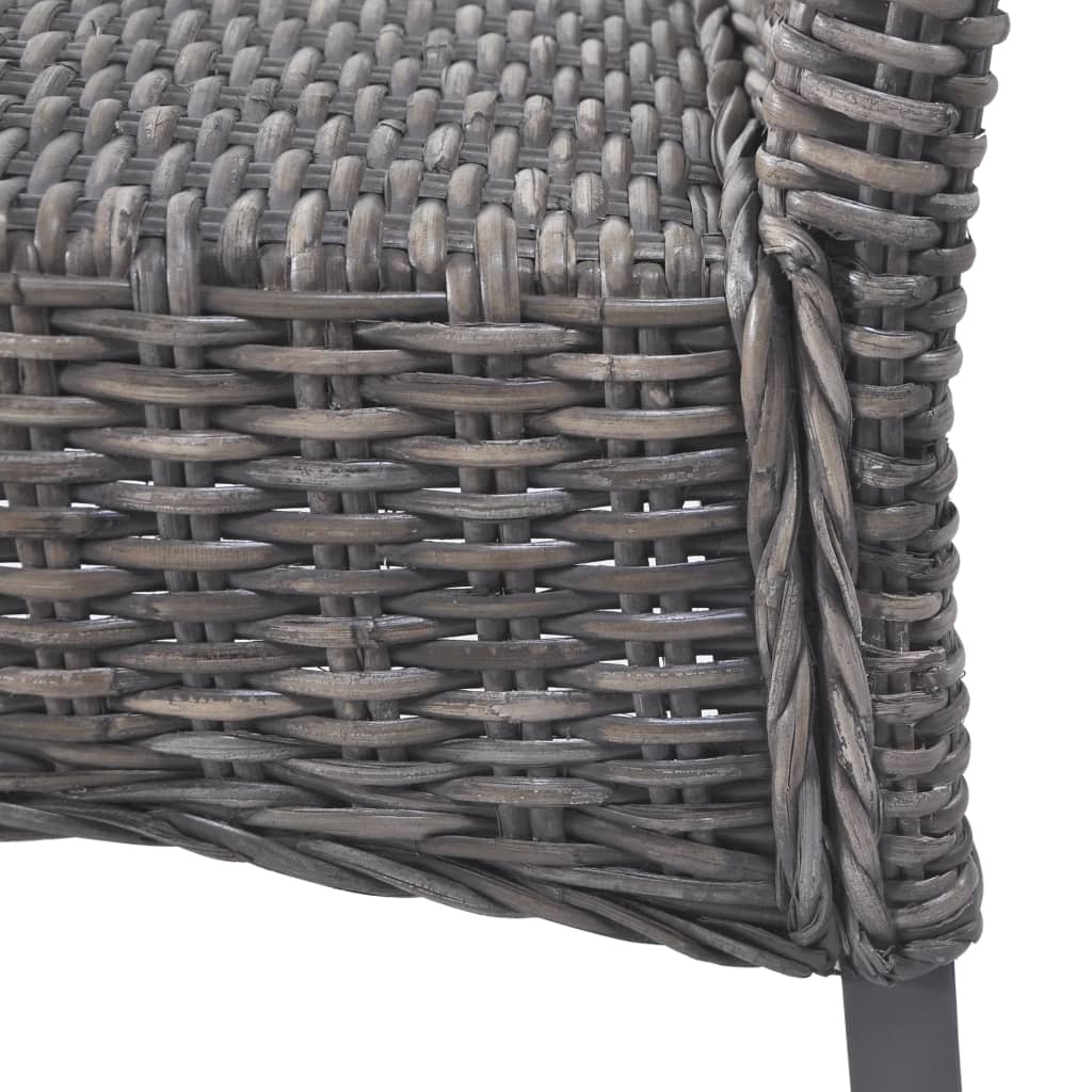 Sedie da Pranzo 6 pz Marroni in Rattan Kubu e Legno di Mango