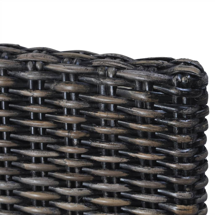 Sedie da Pranzo 6 pz Nere in Rattan Kubu e Legno di Mango 275470