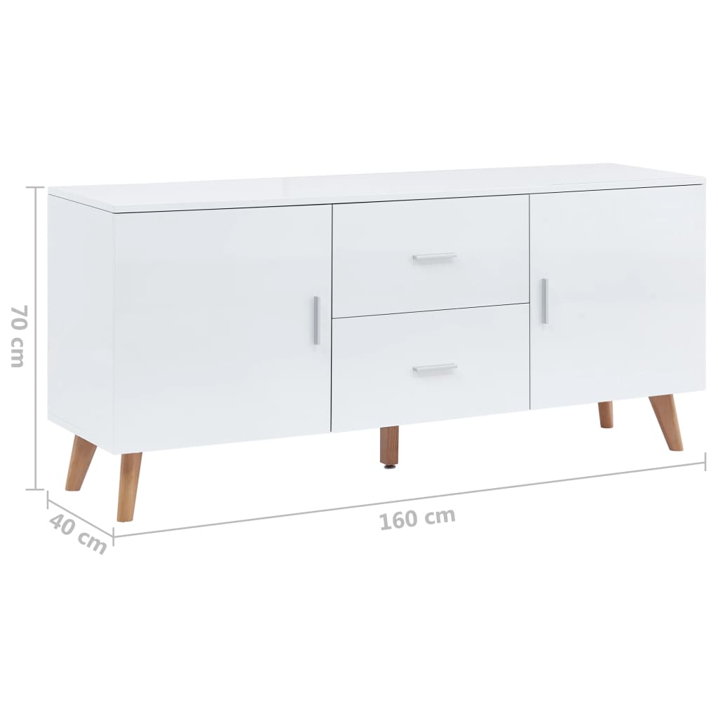 Credenza Bianca 160x40x70 cm in MDF 247305
