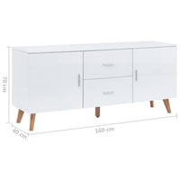 Credenza Bianca 160x40x70 cm in MDF 247305