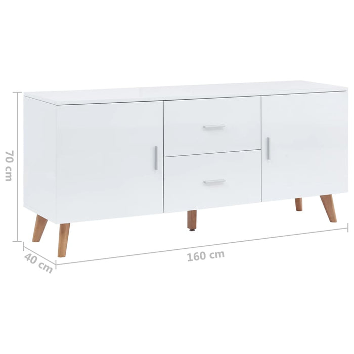 Credenza Bianca 160x40x70 cm in MDF 247305