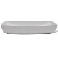 Lavello Bagno con Miscelatore in Ceramica Rettangolare Bianco 275493