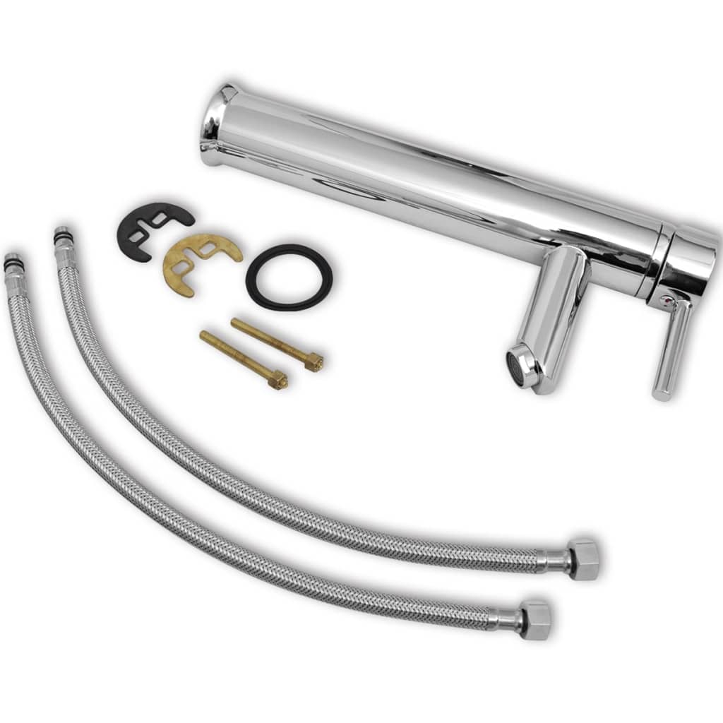 Lavello Bagno con Miscelatore in Ceramica Rettangolare Bianco 275493