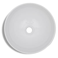 Lavello Bagno con Miscelatore in Ceramica Rotondo Bianco cod mxl 54156