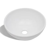 Lavello Bagno con Miscelatore in Ceramica Rotondo Bianco 275494
