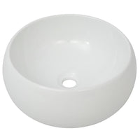 Lavello Bagno con Miscelatore in Ceramica Rotondo Bianco 275495