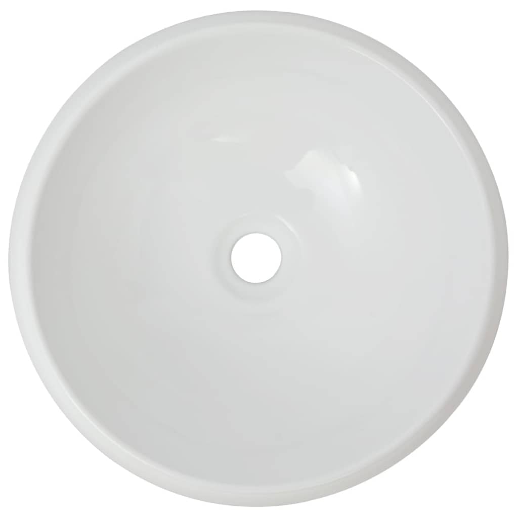 Lavandino da bagno diametro 40 cm con miscelatore tondo in ceramica bianco 02_0002841